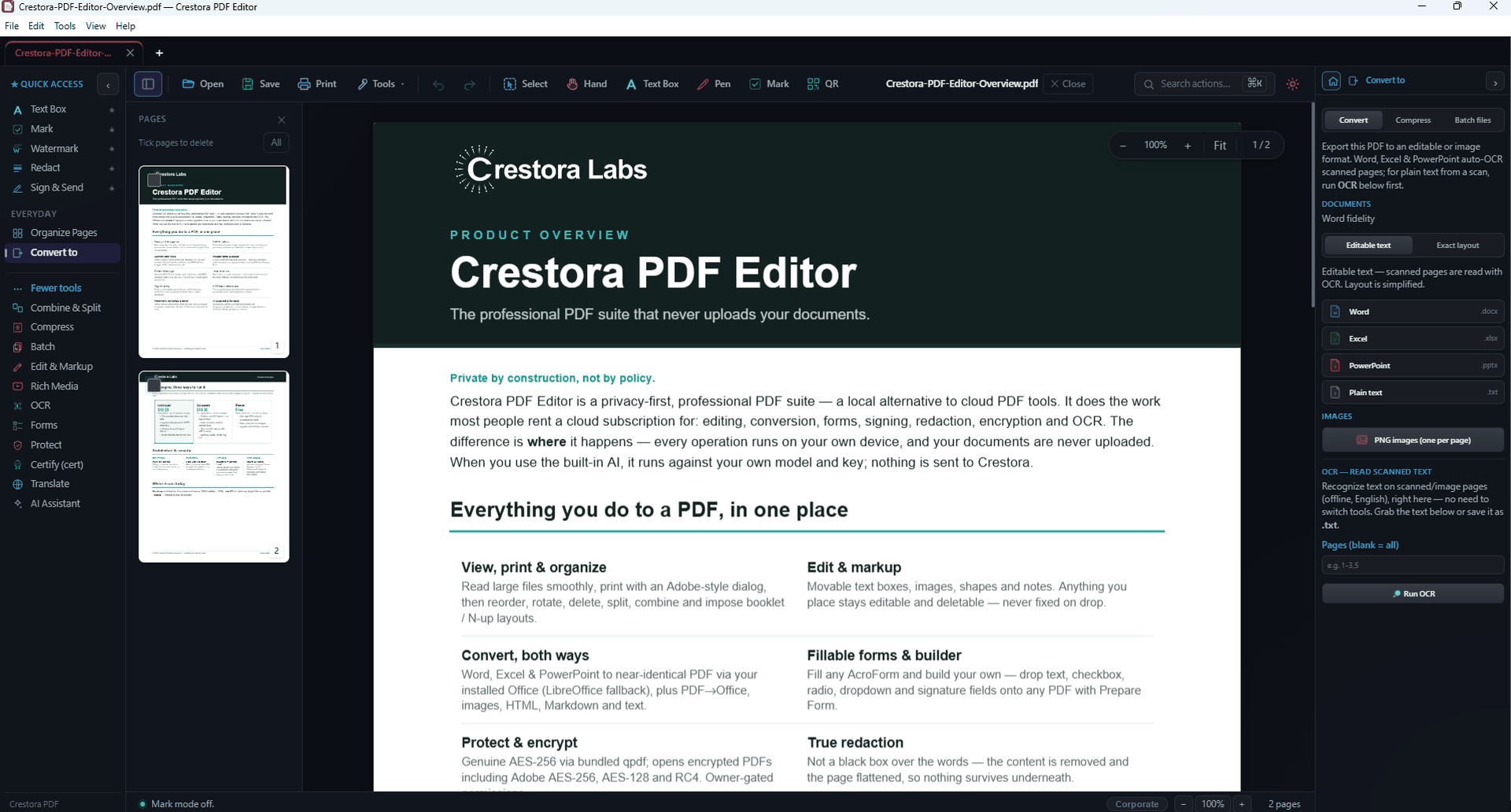 Convert and Export