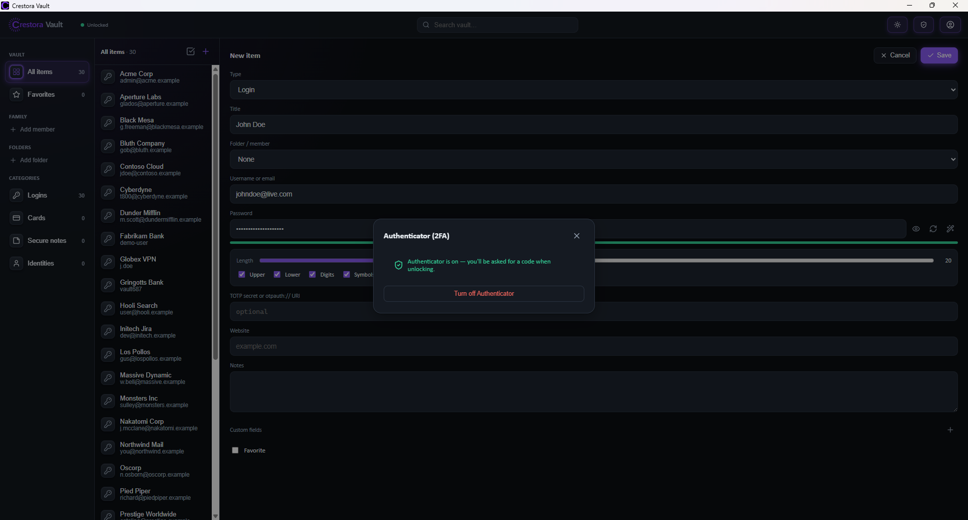 Built-in 2FA